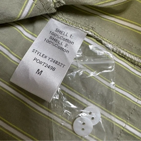 Tuckernuck Pomander Place Rohan Shirt Dress Green Striped Long Sleeves Pockets - Picture 13 of 16